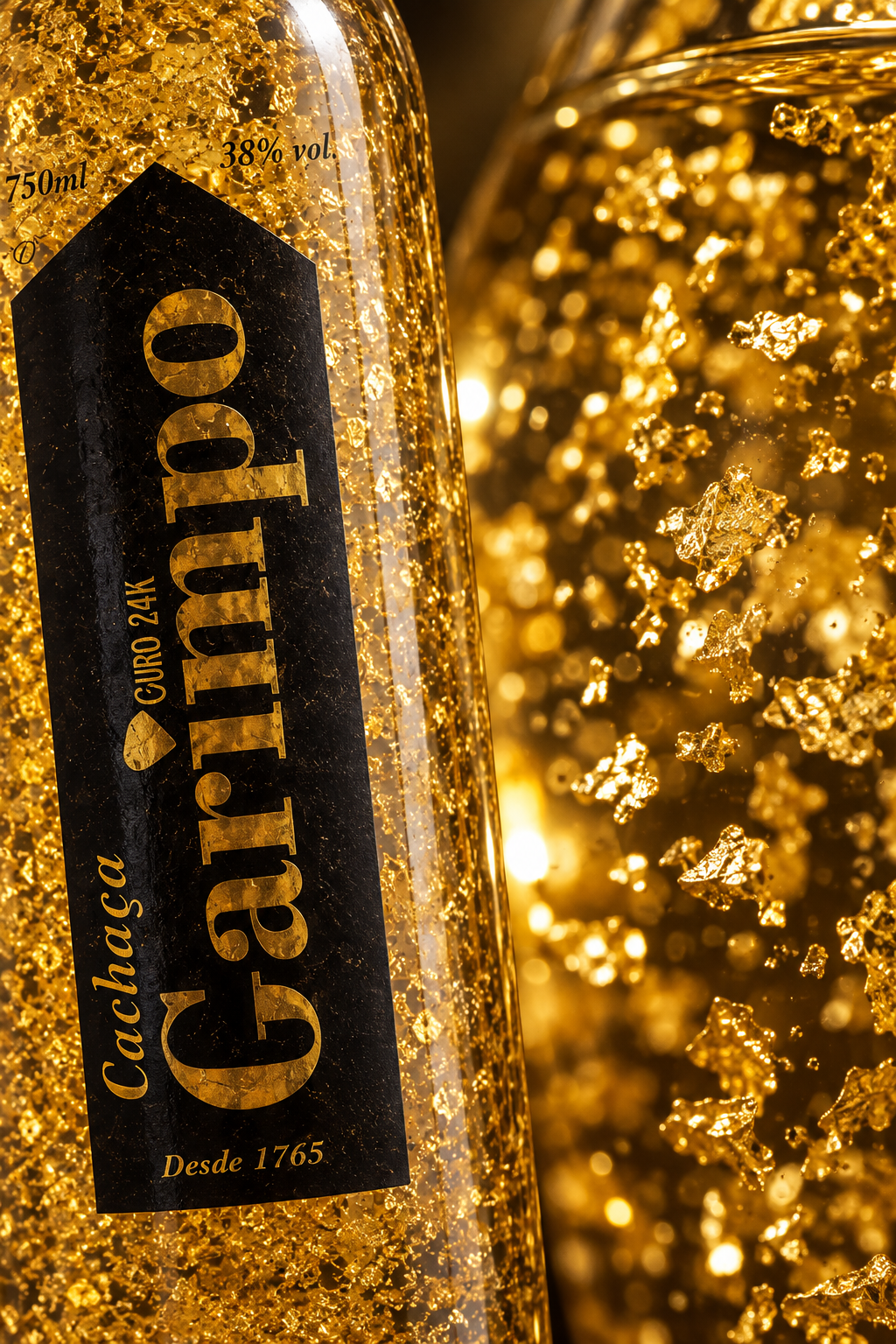 Cachaça Garimpo Com Flocos De Ouro 24k Premium